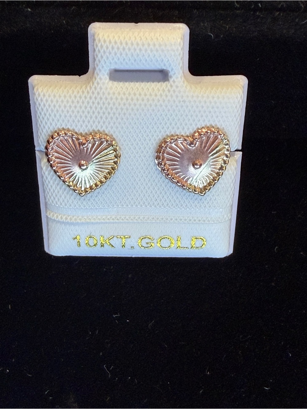 10KT Gold Heart Stud Earrings